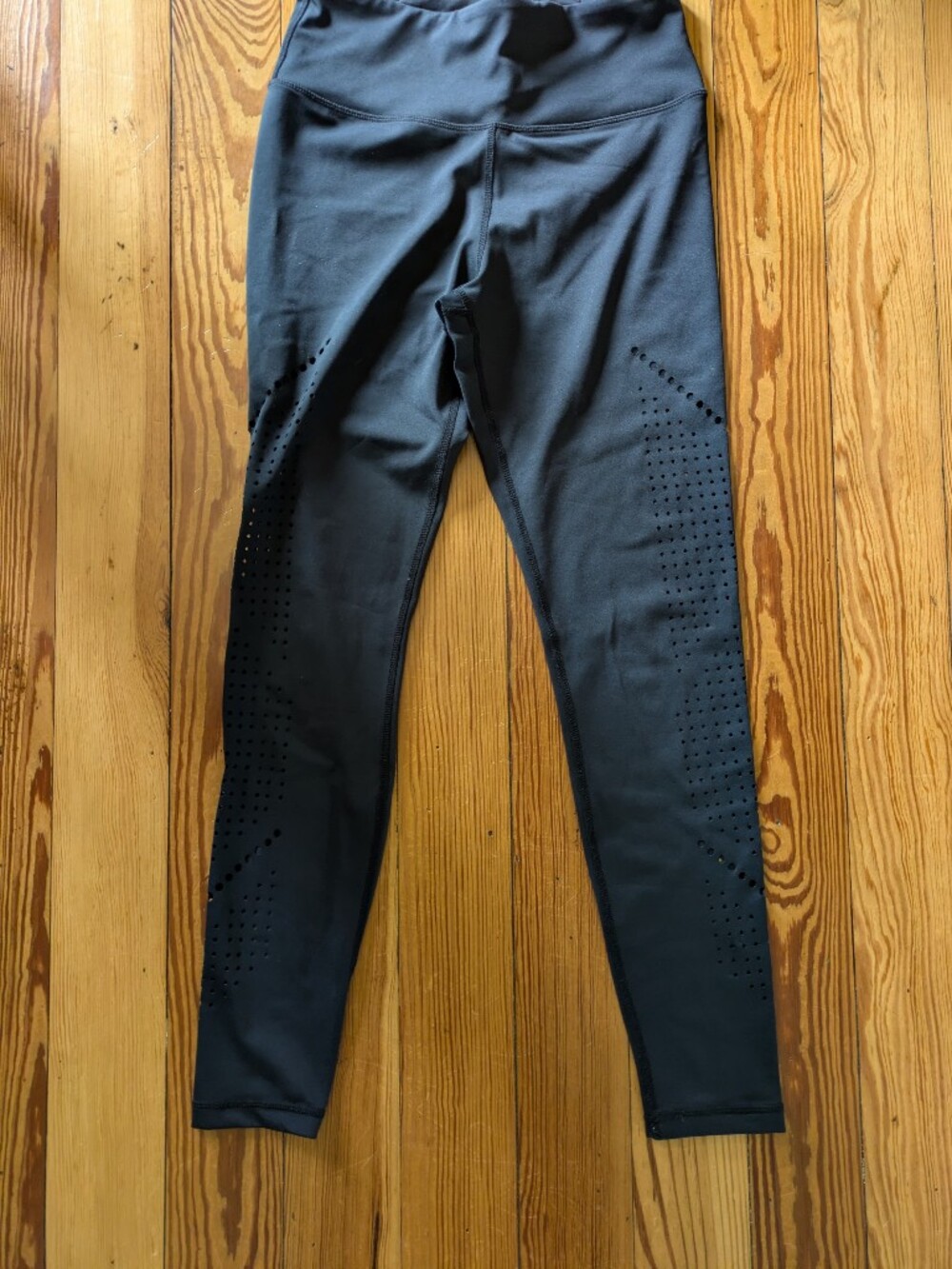 Senita Athletics Black Laser-Perforated Leggings